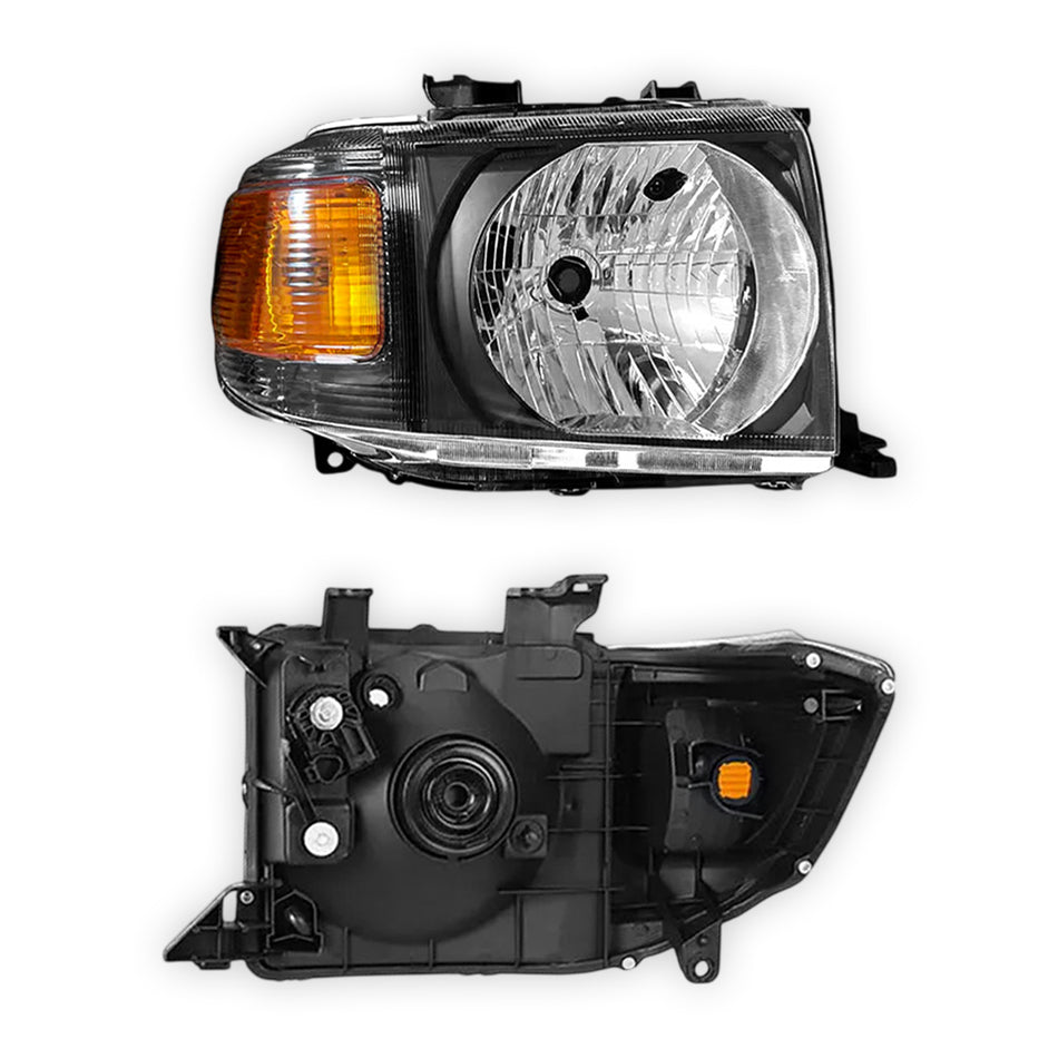 Toyota LandCruiser VDJ 76 / 78 / 79 Series (2007 - 2019) Black Headlights