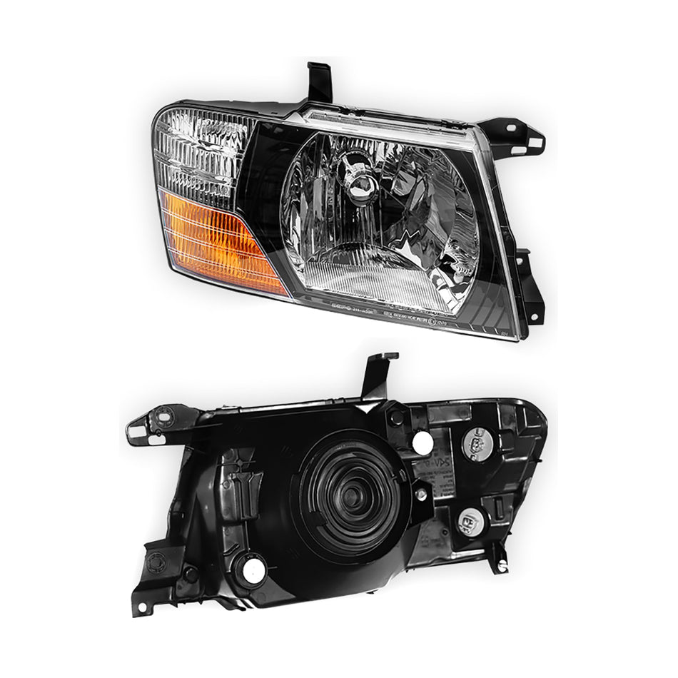 Mitsubishi Pajero NP (2002 - 2006) Smoked Halogen Headlights