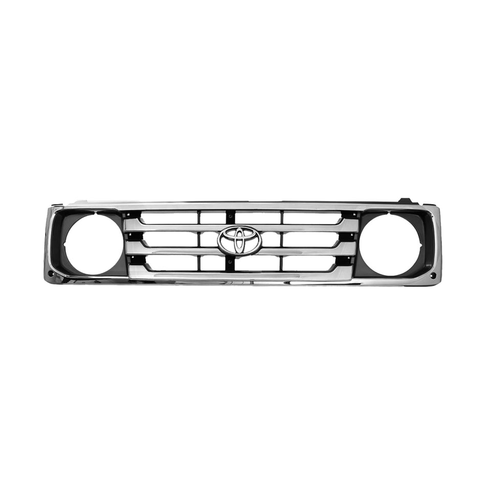 Toyota LandCruiser 78 / 79 Series (1999 - 2007) Black and Chrome Grille