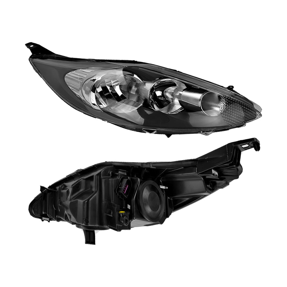 Ford Fiesta WT Thai Built (2010 - 2013) Black Halogen OEM Style Headlights LH + RH