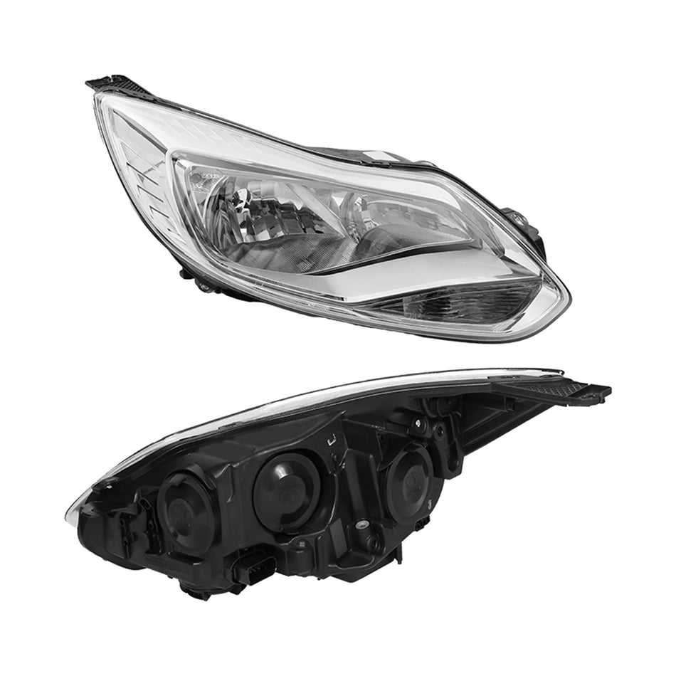 Ford Focus LW (2011 - 2015) Chrome Halogen OEM Style Headlights LH + RH
