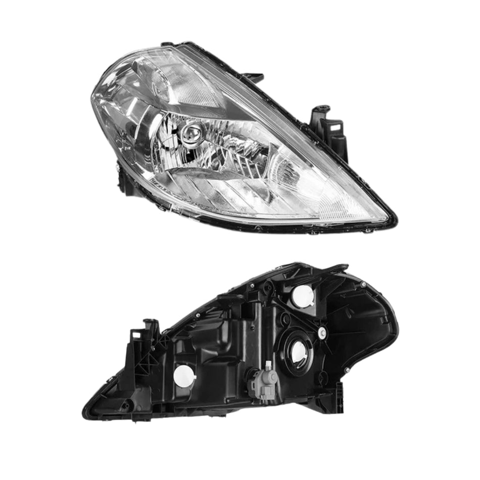 Nissan Tiida C11 (2009 - 2012) Chrome Halogen OEM Style Headlights LH + RH