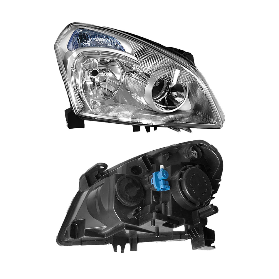Nissan Dualis J10 (2007 - 2009) Chrome Halogen OEM Style Headlights LH + RH