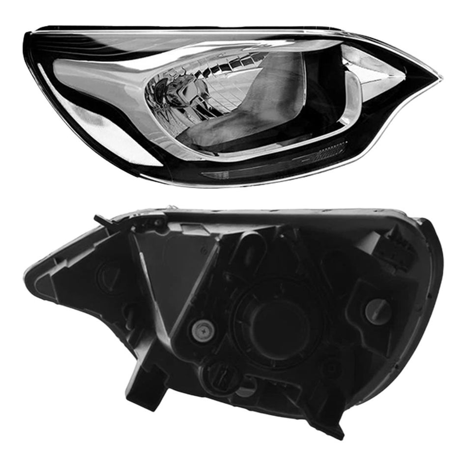 Kia Rio UB (2012 - 2017) Black Halogen OEM Style Headlights LH + RH