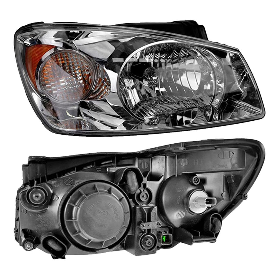Kia Cerato LD (2004 - 2006) Chrome Halogen OEM Style Headlights LH + RH