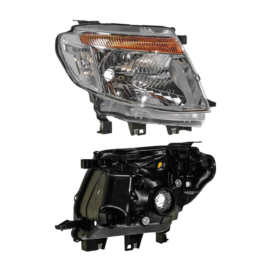Ford Ranger PX MK1 (2011 - 2015) Chrome Halogen OEM Style Headlights LH + RH