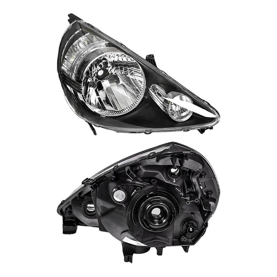 Honda Jazz GD Hatch (2004 - 2008) Black OEM Style Headlights LH + RH