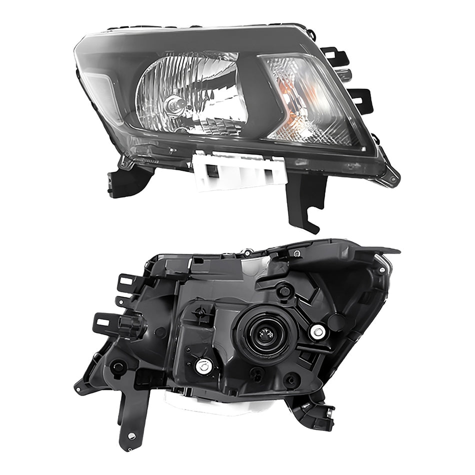 Nissan Navara D23 NP300 (2020 - 2025) Genuine Clear / Black Halogen Headlights LH + RH