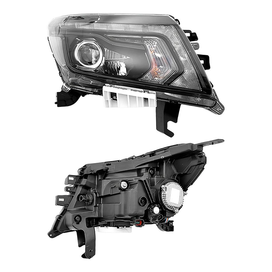 Nissan Navara D23 NP300 (2019 - 2025) Genuine Clear / Chrome LED Electric Headlights LH + RH