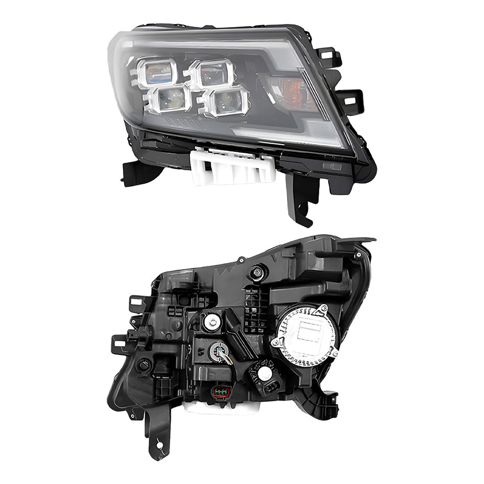 Nissan Navara D23 NP300 (2020 - 2025) Genuine Black LED Headlights LH + RH