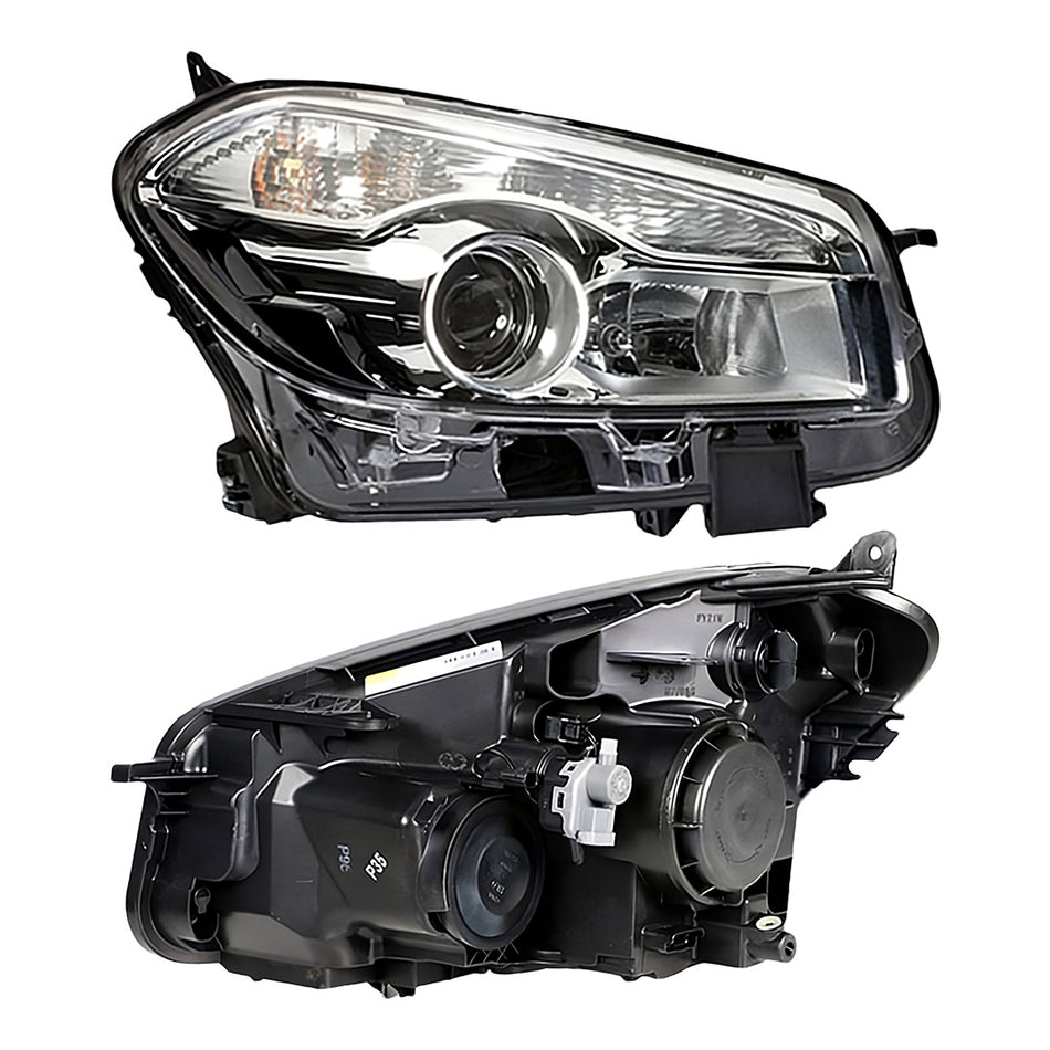 Nissan Dualis J10 (2010 - 2014) Genuine Clear / Black Halogen Headlights LH + RH