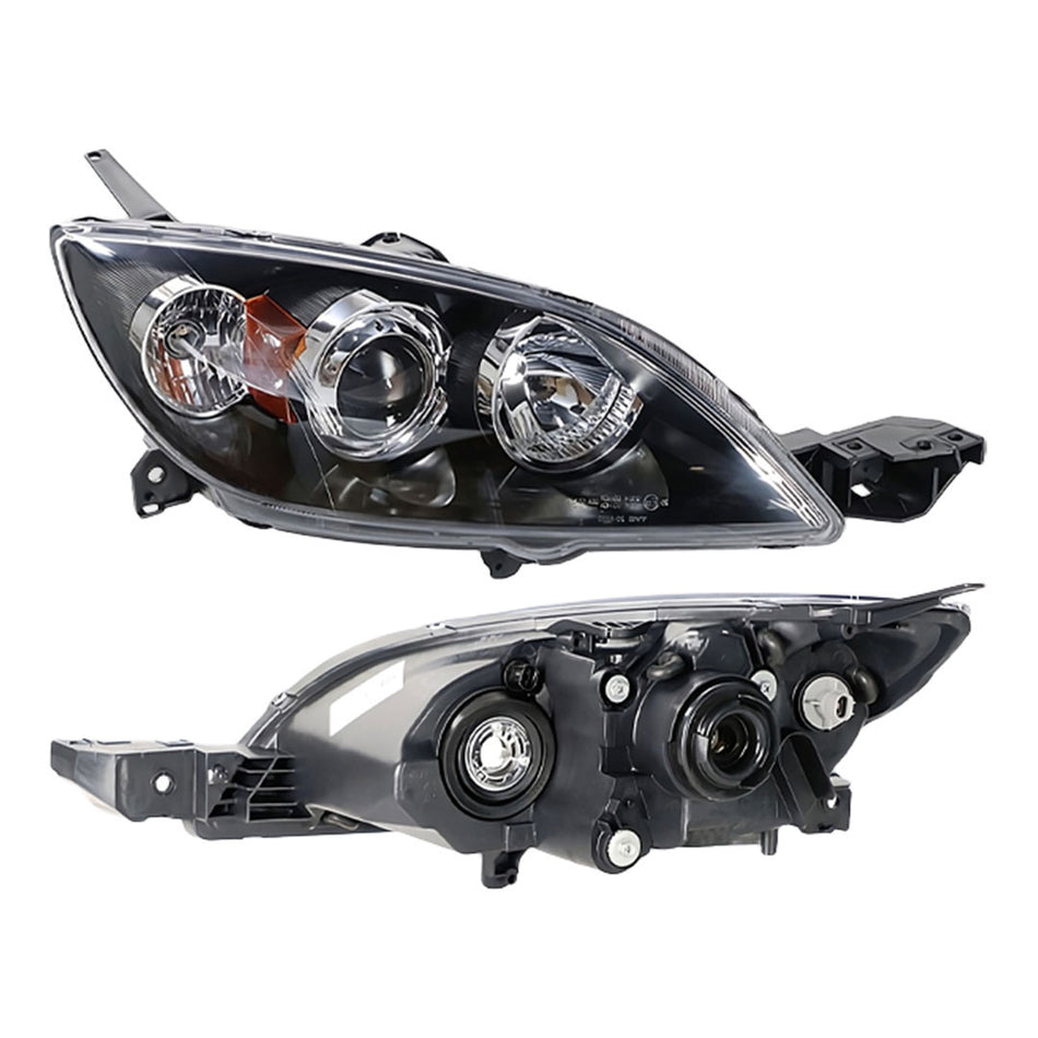 Mazda 3 BK 5-Door Hatch (2003 - 2009) Black Headlights LH + RH