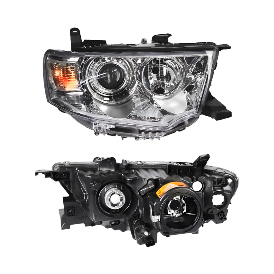 Mitsubishi Challenger PC (2013 - 2015) Genuine Clear / Chrome Non-Xenon Headlights LH + RH