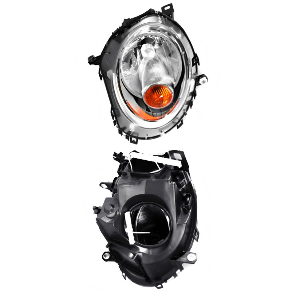 BMW  Cooper R56 (2007 - 2010) OEM Style Headlights With Motor Amber Cap LH + RH
