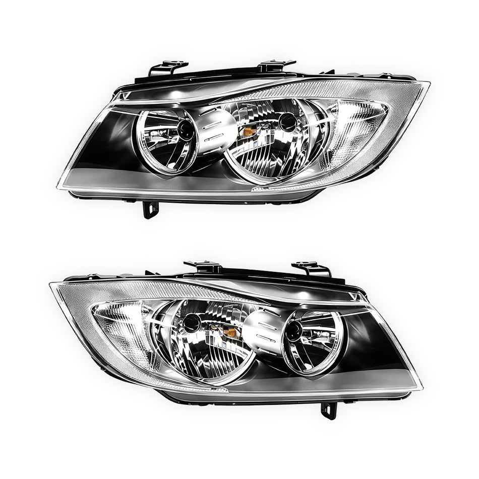 BMW 3-Series E90 / E91 (2005 - 2008) Non HID OEM Style Headlights LH + RH