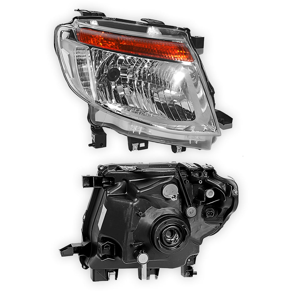 Ford Ranger PX MK1 (2011 - 2015) Headlights Black LH + RH