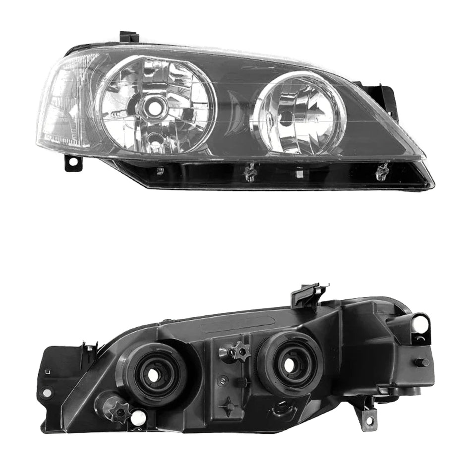 Ford Falcon BF (2005 - 2006) Black OEM Style Headlights LH + RH
