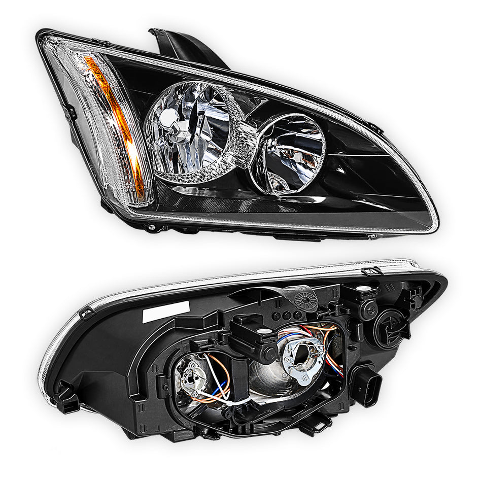 Ford Focus LS / LT (2005 - 2009) Black Headlights LH + RH