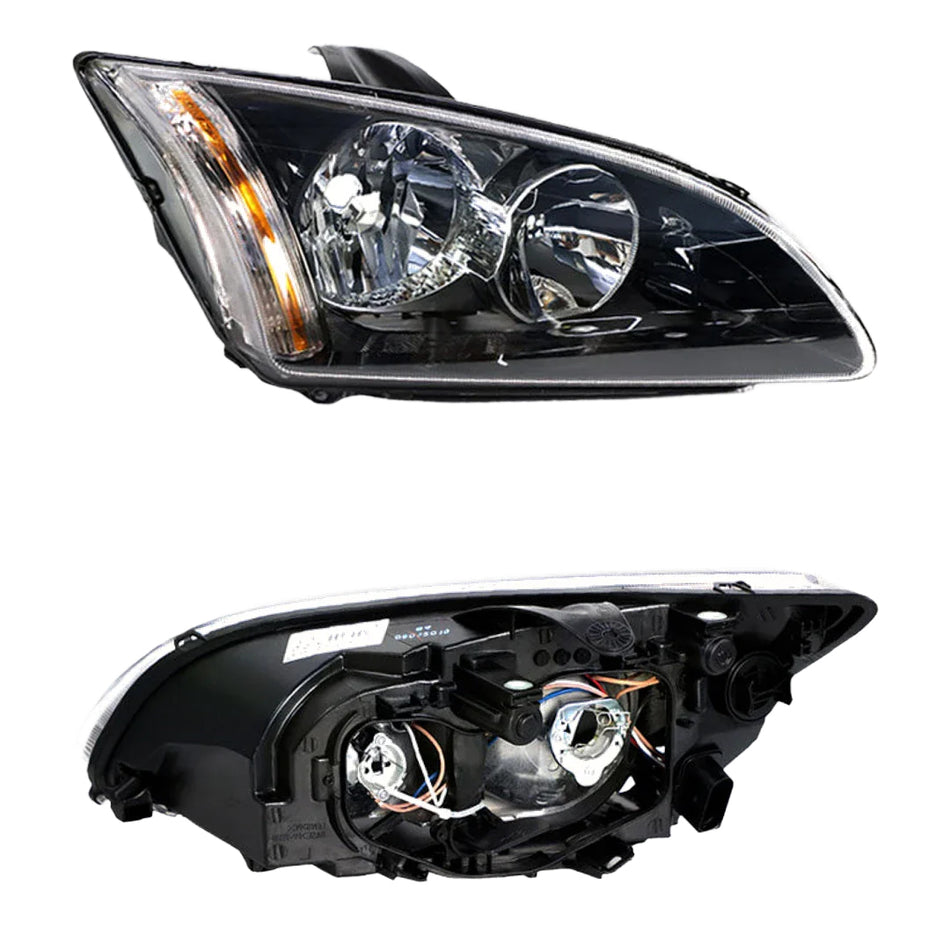 Ford Focus LS / LT (2005 - 2007) Black OEM Style Headlights LH + RH