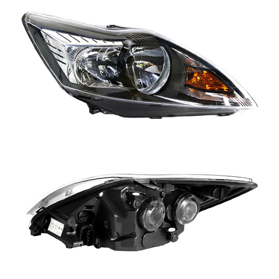 Ford Focus LV (2009 - 2011) Black OEM Style Headlights LH + RH