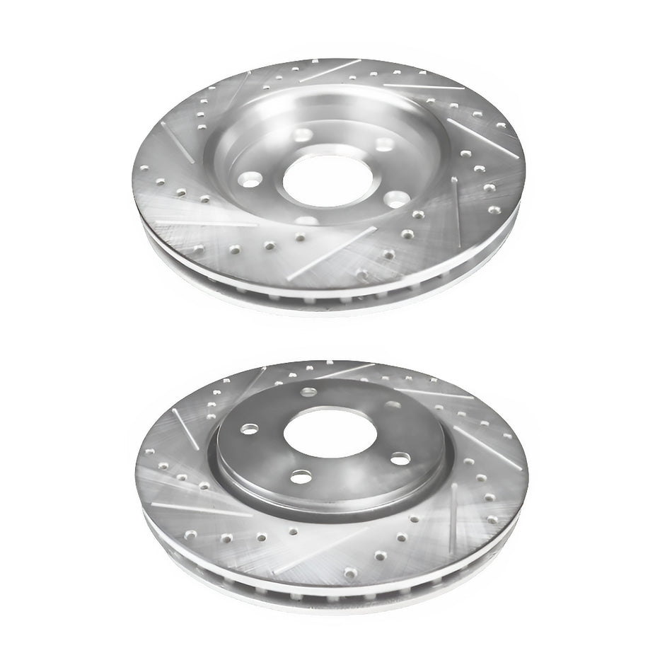 Ford Territory SX / SY / SZ (2004 - 2016) Rear Dimple Drilled and Slotted Brake Rotors and Brake Pads LH + RH