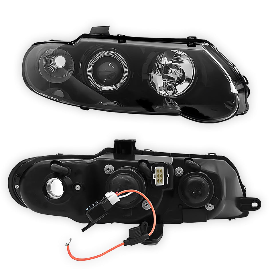 Holden Commodore VX / VU (2000 - 2002) Black Projector Headlights LH + RH