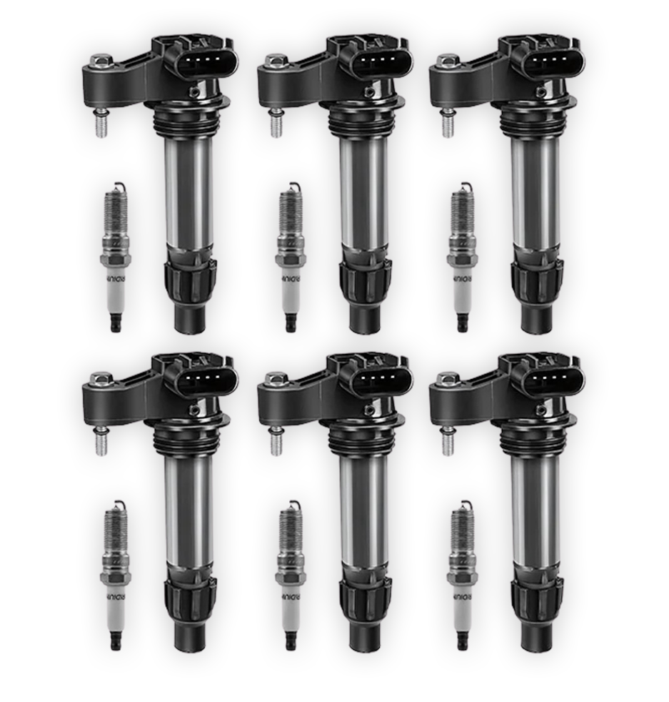 Holden Captiva CG (2007 - 2012) 3.0L / 3.2L Fin Top Ignition Coils and Spark Plugs Complete Set