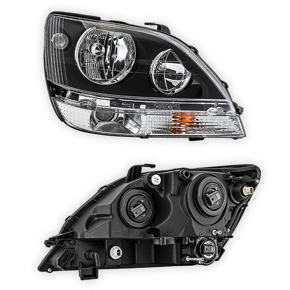 Lexus RX300 MCU (1998 - 2003) Black Composite Headlights LH + RH