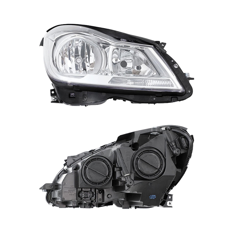 Mercedes-Benz C-Class W204 (2010 - 2014) Chrome Halogen Headlights LH + RH