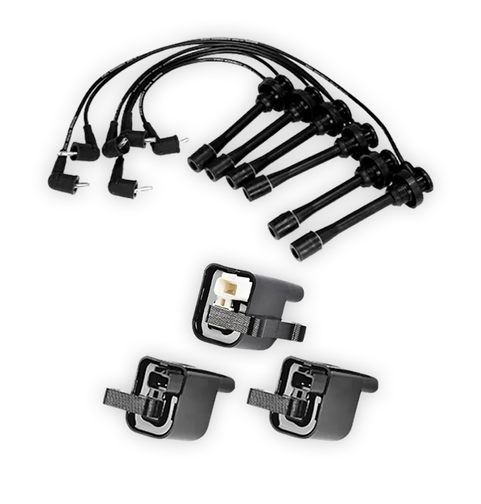 Mitsubishi Triton MK / ML (2003 - 2008) 3.0L / 3.5L Ignition Coil Packs and Spark Plug Leads Complete Set