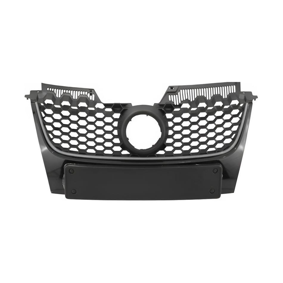 Volkswagen Golf MK5 (2005 - 2009) Gloss Black + Red Strip Front Upper Bumper Cover Grille