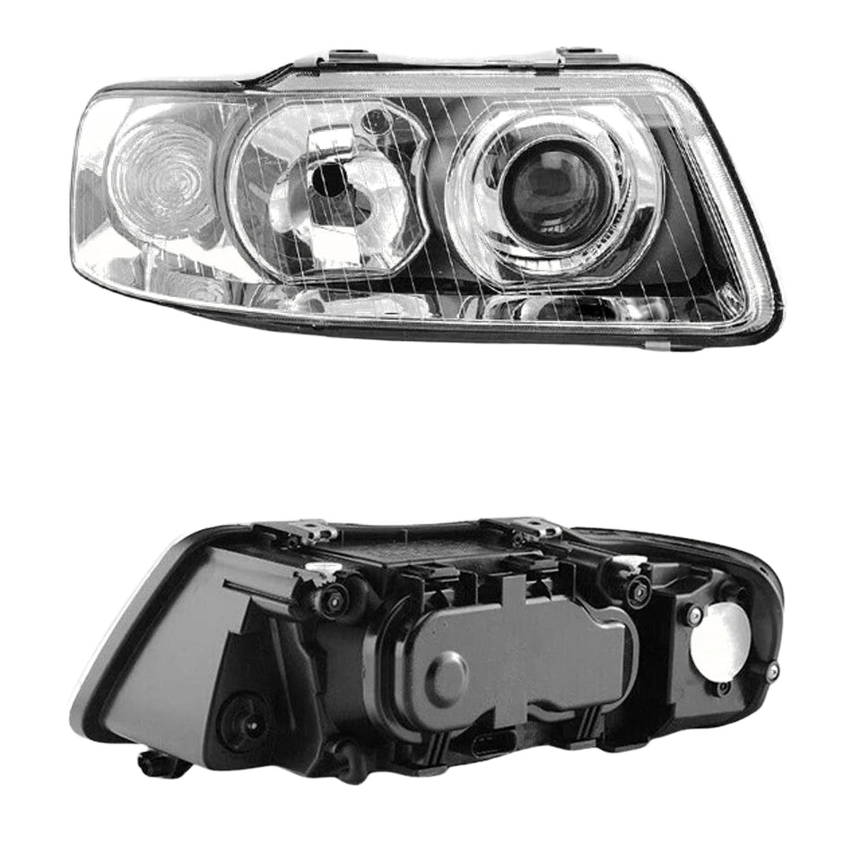 Audi A3 8L (2000 - 2003) Black / Chrome Non-Xenon OEM Style Headlights LH + RH