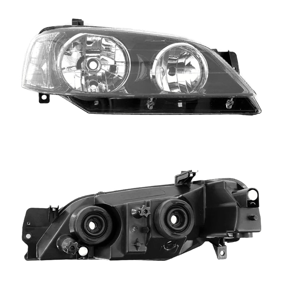 Ford Falcon BF Series 1 (2005 - 2006) Black OEM Style Headlights LH + RH