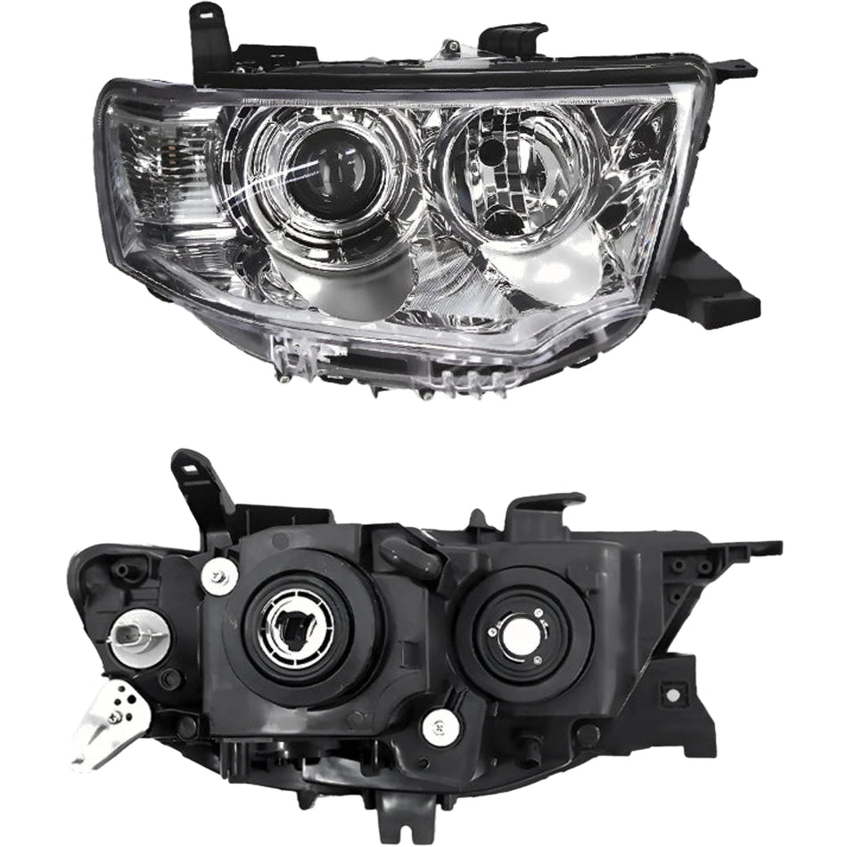 Mitsubishi Challenger PC (2013 - 2015) Clear / Chrome Non-Xenon OEM Style Headlights LH + RH