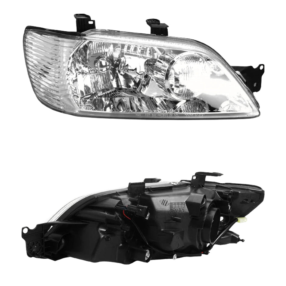 Mitsubishi Lancer CG (2002 - 2003) Clear / Chrome OEM Style Headlights LH + RH