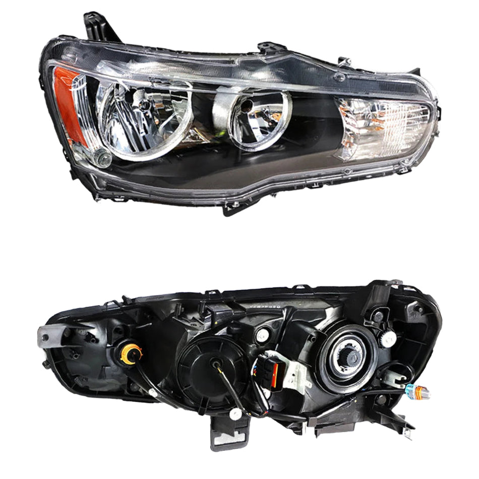 Mitsubishi Lancer CF (2015 - 2017) Clear / Black Halogen OEM Style Headlights LH + RH